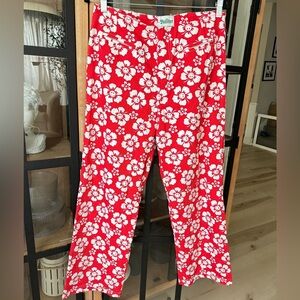 Holiday The Label Kokomo Pants jeans high waisted flare wide groovy floral 70s
